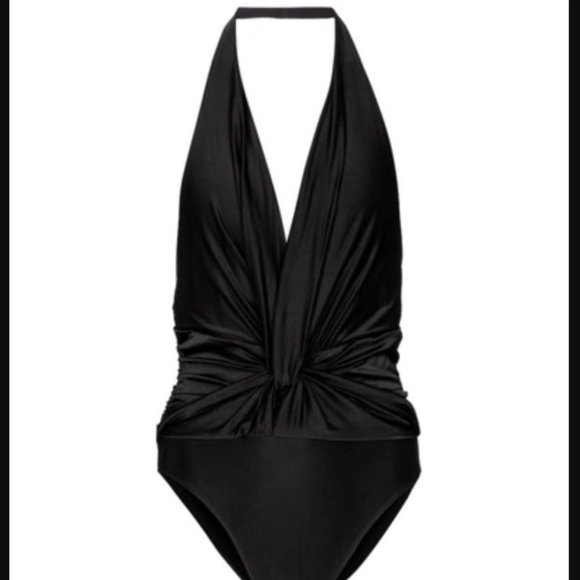 ALEXANDRE VAUTHIER Viscose Stretch Deep V-neck Bodysuit In Black size 36 - Picture 1 of 14